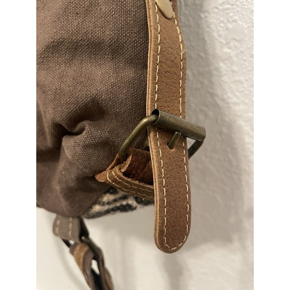 Cow Print Handbag Myra Bag leather Hairon Upcycled western Backpack Purse Bag - Picture 8 of 16